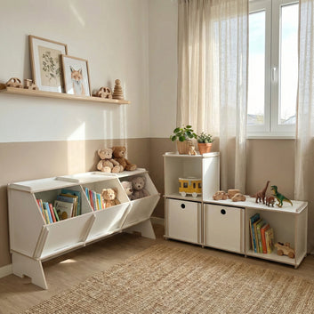 Aksel opbergdoos - White line