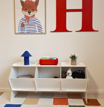 Aksel opbergdoos - White line