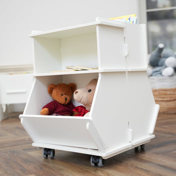 Boekenkast Alberte op wielen - White Edition