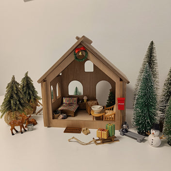 Kerst huis (bruin)