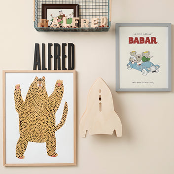 Houten nachtlamp - Raket
