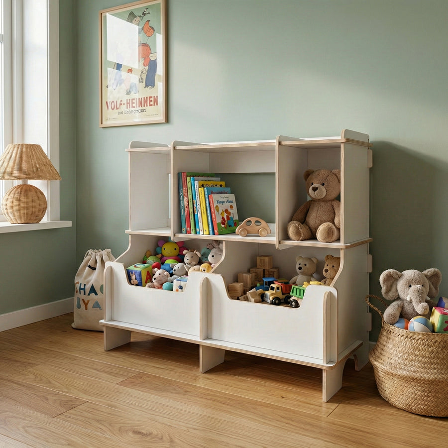 Kinderboekenkast Saxo - White line