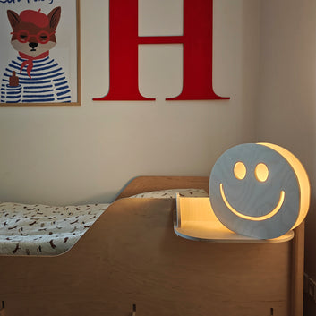 Houten nachtlampje - Smiley